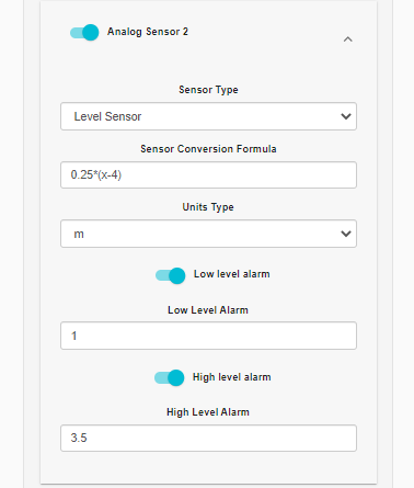 ThingsLog Analog Level Sensor Configuration